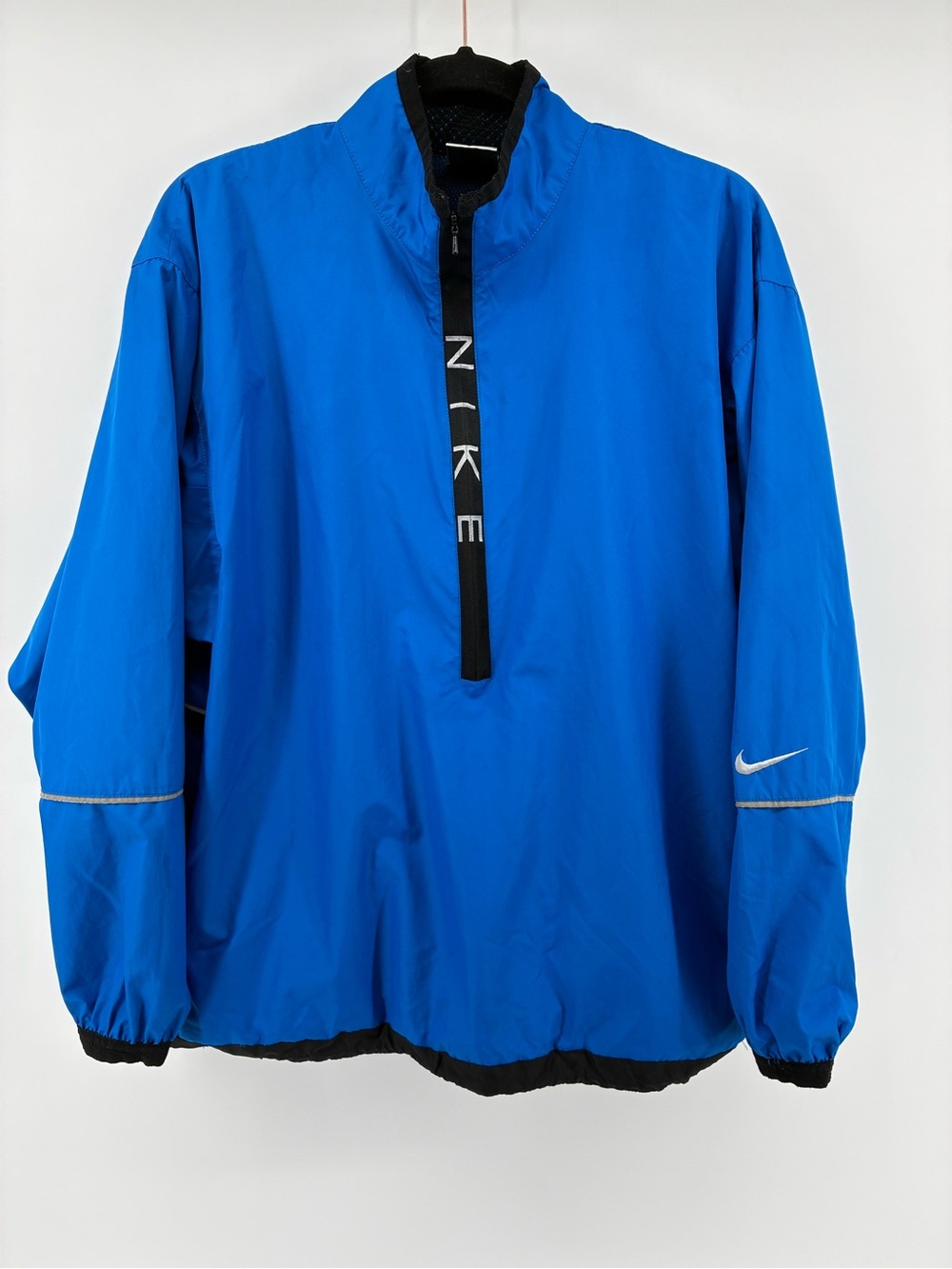 Vintage Nike Royal Blue Windbreaker Anorak with Black Trim Made in Philippines
